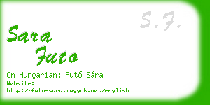 sara futo business card