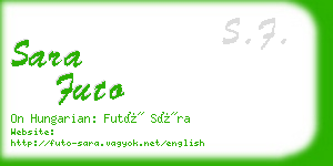 sara futo business card